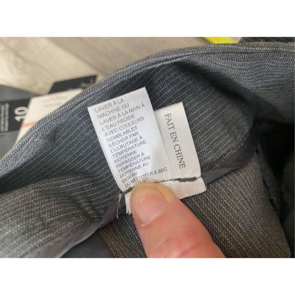 Atelier Luxe NWT Gray Pinstripe Dress Straight Leg Pants, Sz 10, MSRP $98 - Picture 8 of 10